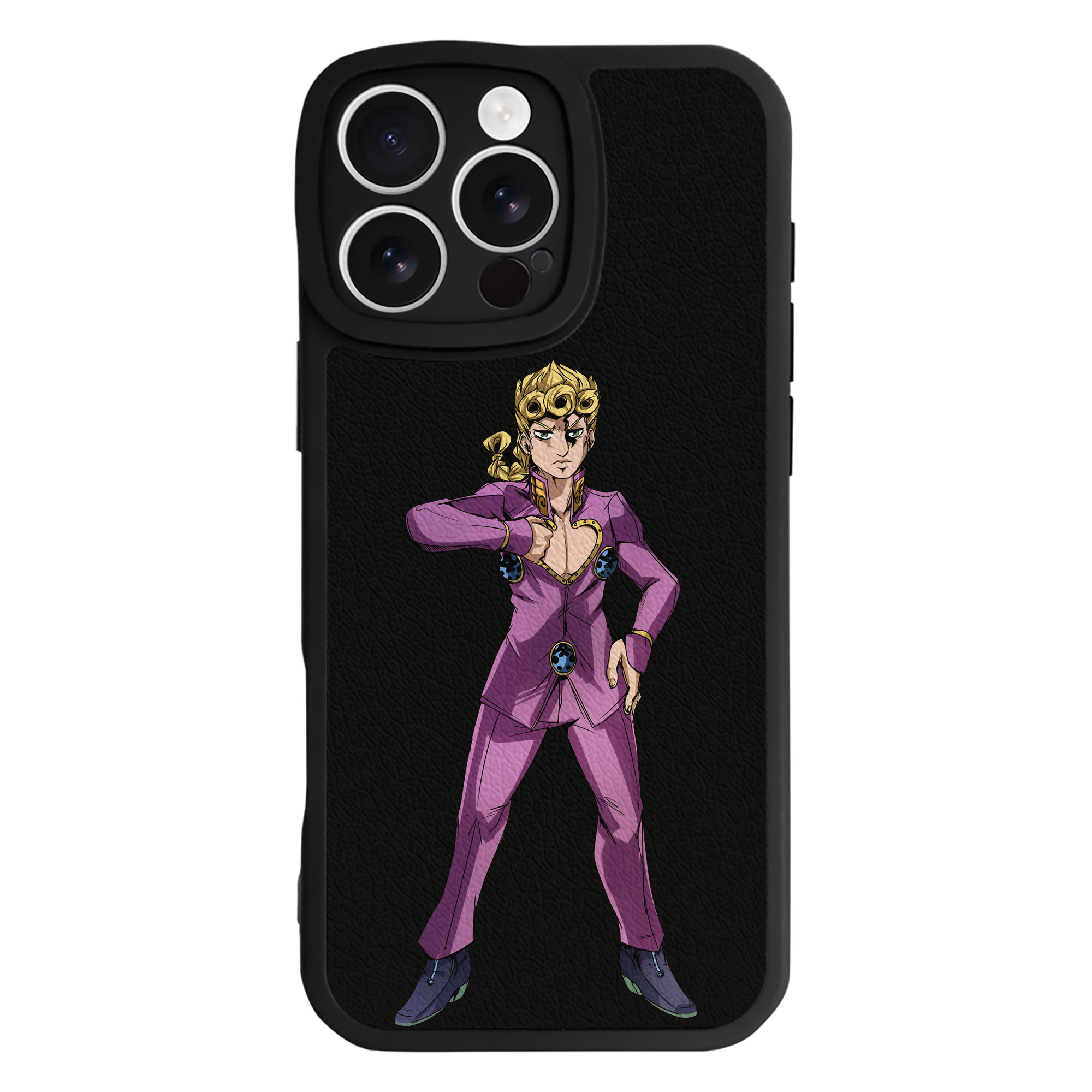 （画像用） ジョジョの奇妙な冒険 ジョルノ?ジョバァーナ JoJo's Bizarre Adventure Giorno Giovanna 【iPhone 16シリーズ対応】シリコンスマホケース（レザー調） 材質：シリコン